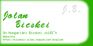 jolan bicskei business card